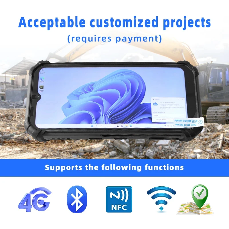 Rugged Handheld PDA with 8G RAM 256G ROM 6.5 Inch GPS 4G Camera 1D 2D Barcode Scanner Windows 11 OS for Mini Tablet