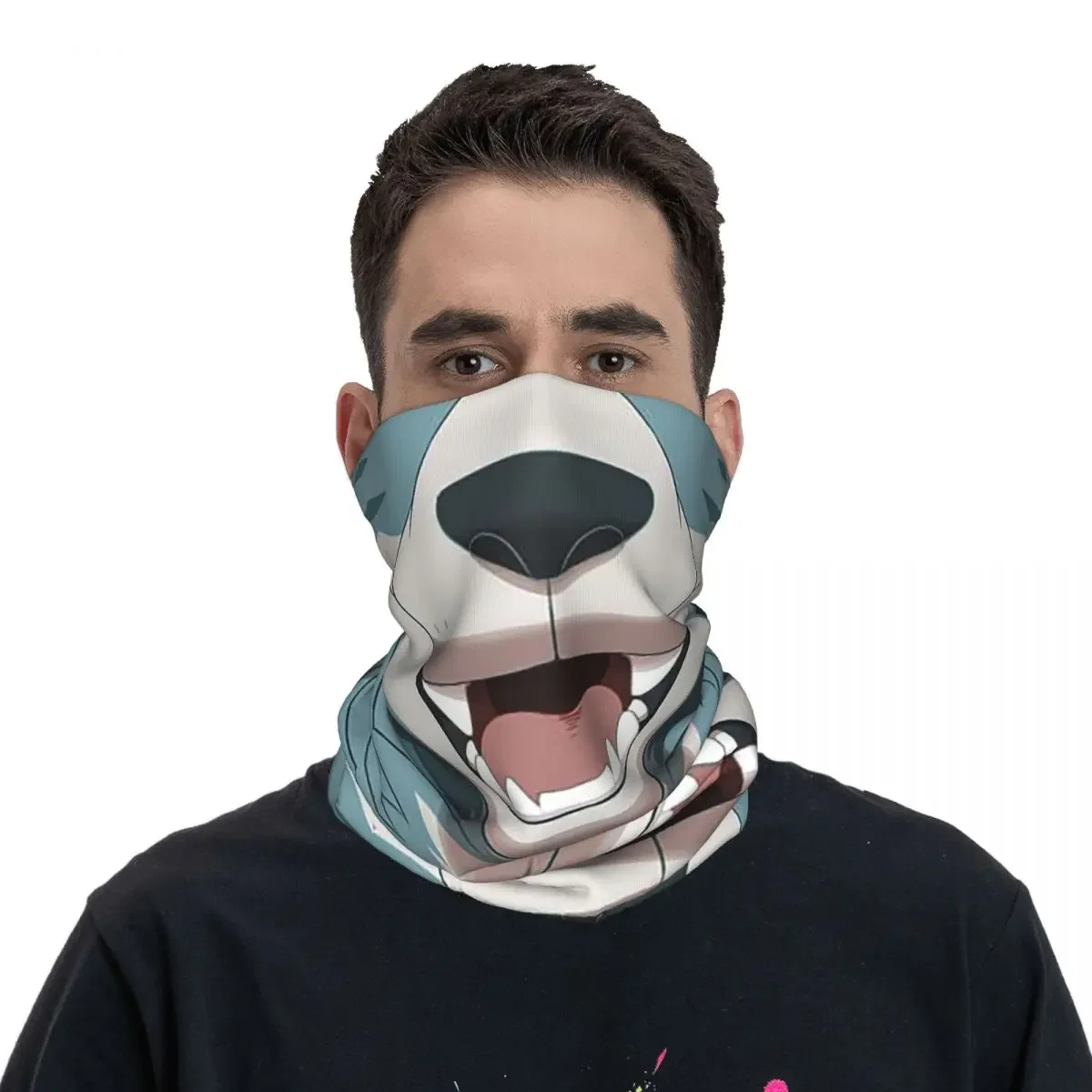 Grey Wolf Mouth Bandana Neck Gaiter Printed Wrap Scarf Multifunction Cycling  Outdoor Sports For Men Women Adult Washable