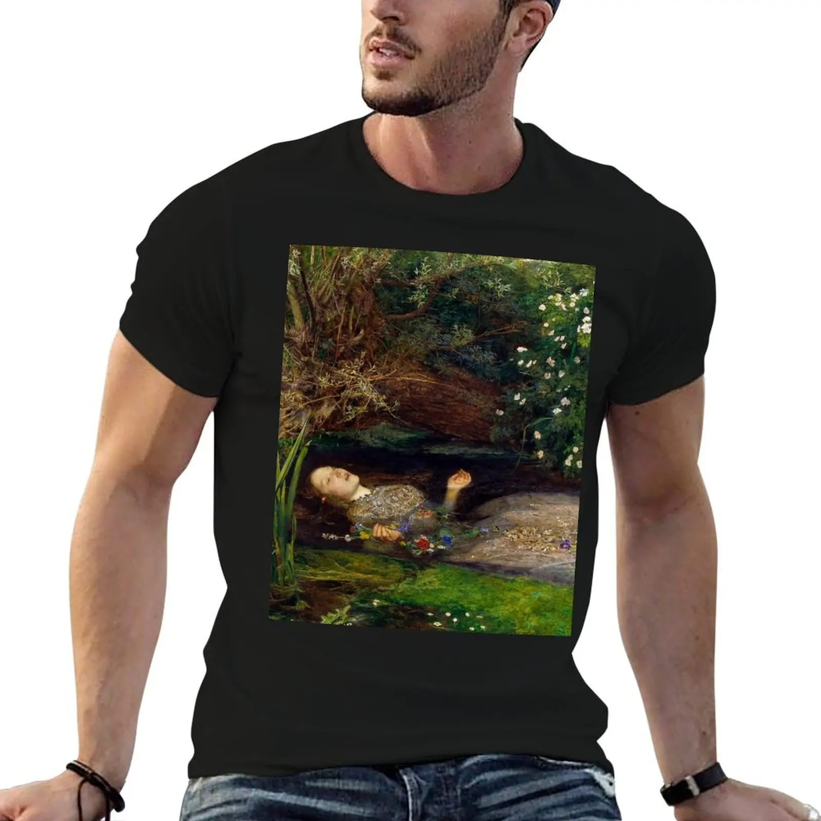 Ophelia - John Everett Millais T-Shirt summer clothes Short sleeve tee plus sizes mens graphic t-shirts anime