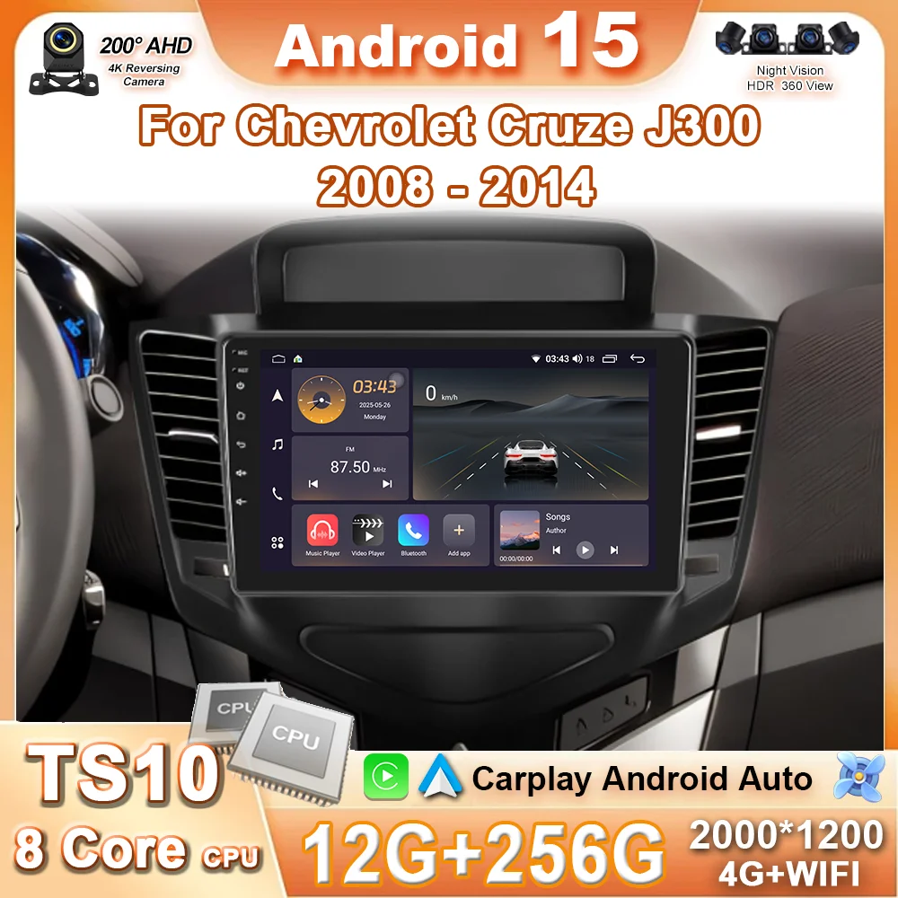 

Car Android 15 For Chevrolet Cruze J300 2008 - 2014 Auto Radio Multimedia Video Player Navigation Stereo GPS QLED Screen WIFI BT