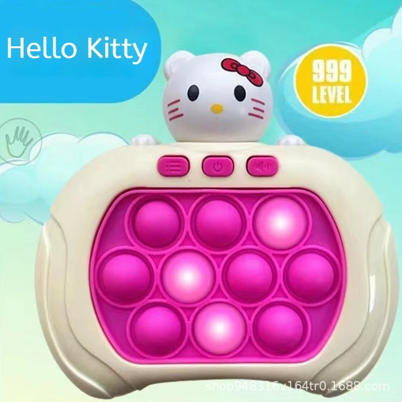 Sanrio Electronic Quick Push Bubble Fidget Game Handle Toys Boys Girls Anti-Stress with LED Game Machine Relieve Stress Toys