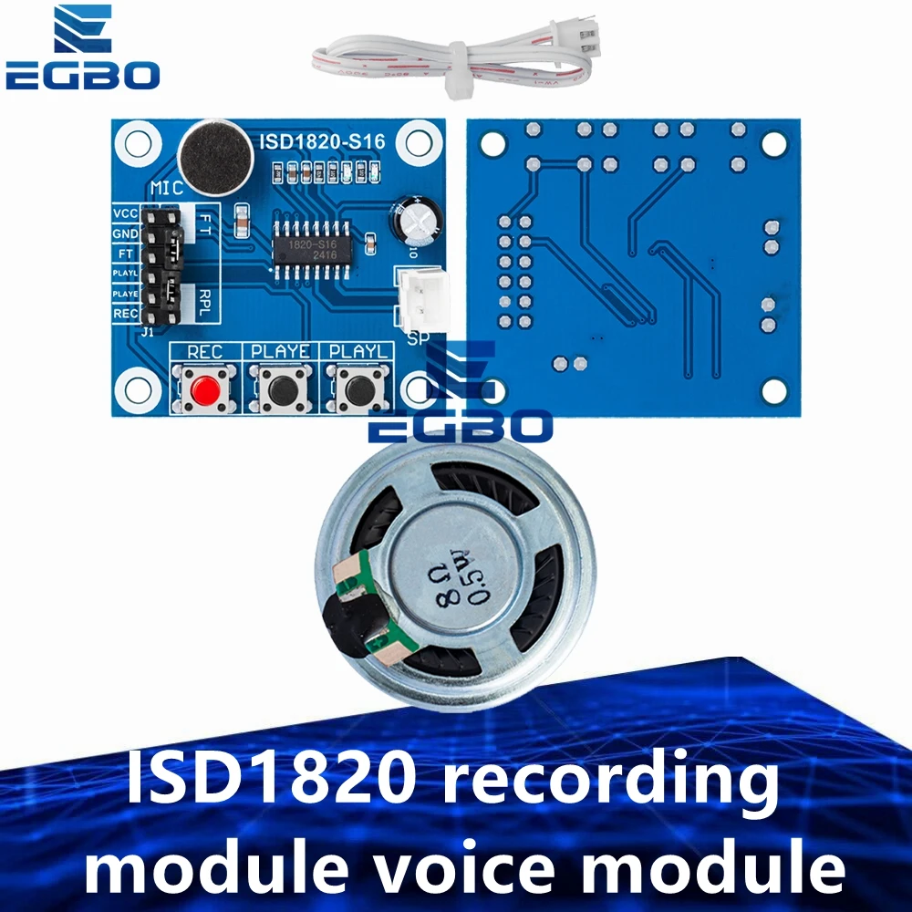 ISD1820 recording module voice module the voice board telediphone module board with Microphones + Loudspeaker