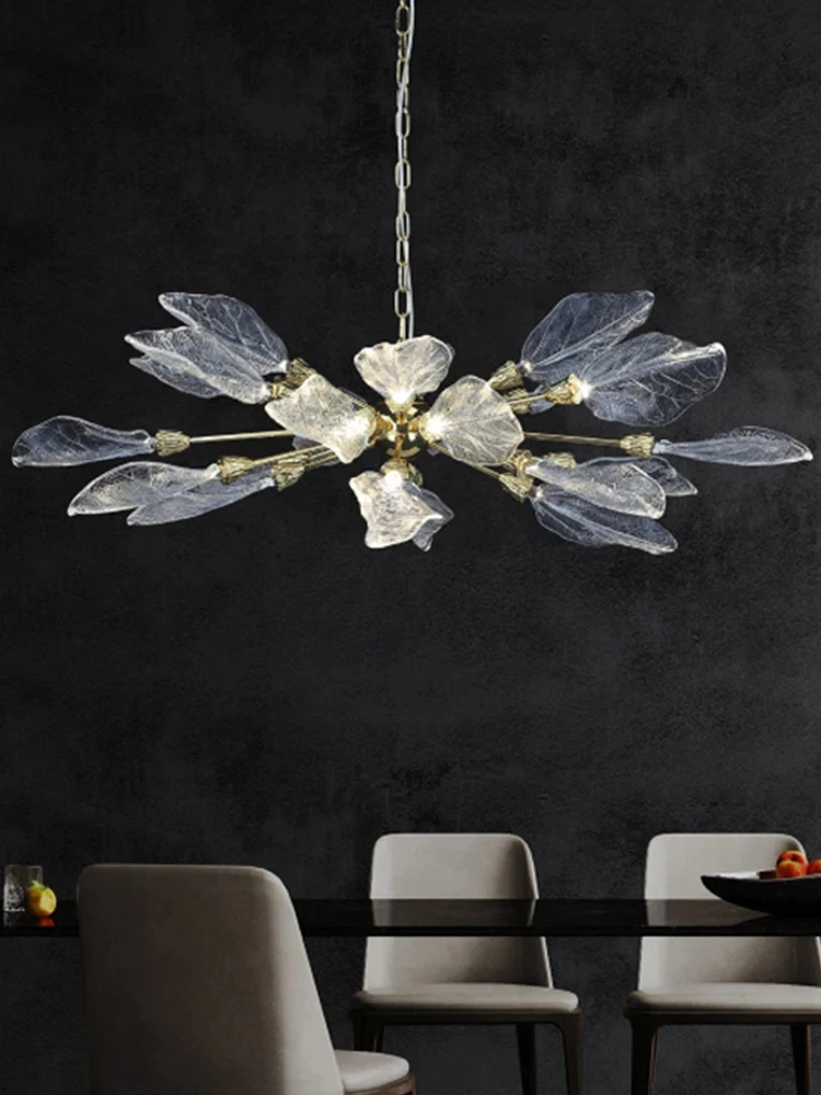 

Modern Art Lighting Fixtures Pendant Lamp Villa Residential Clothing Store Kitchen Island Creative Leaf Simple Chandelier