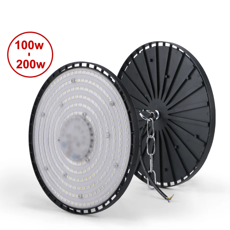 200W UFO LED High Bay Light AC220V Aluminum Led Workshop High Brightness IP65 Market Warehouses Workshop Garage Lamp