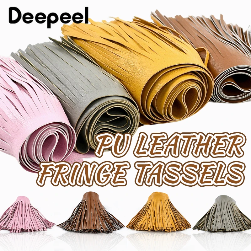 

1Meter 10-30cm Color Faux Leather Tassels Fringe Lace Trim For Bag Clothes Handbags Decoration Tassel Fringes Sewing Accessories