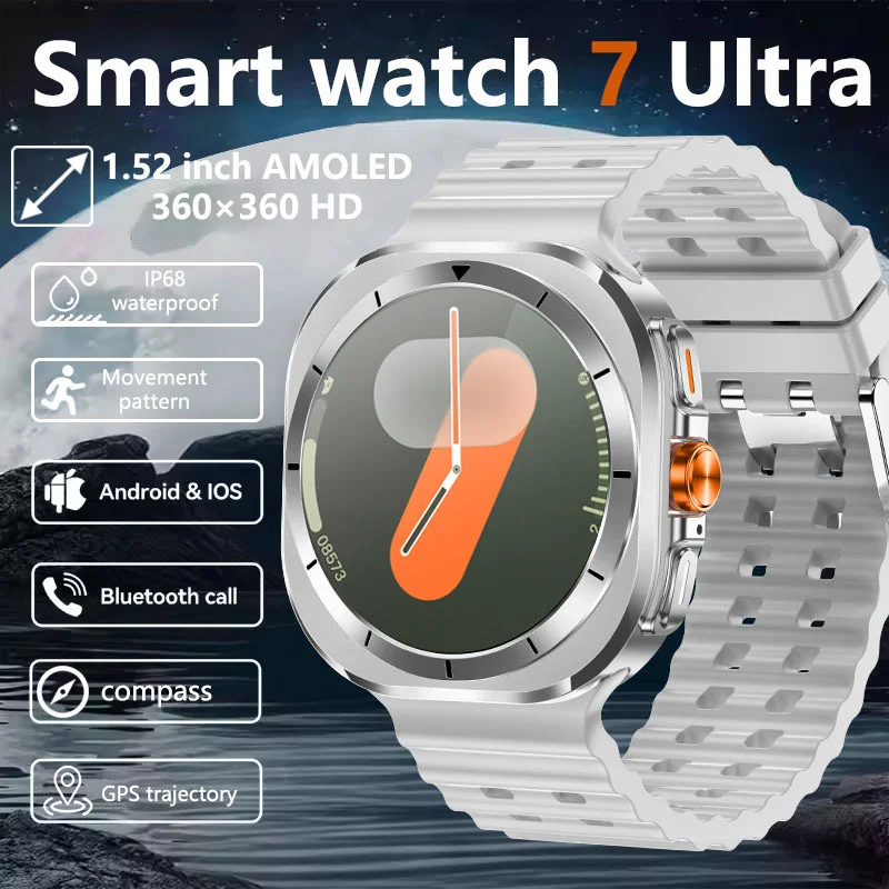 

2025 Новые умные часы для занятий спортом на открытом воздухе 7 Ultra GPS отслеживание здоровья 1,46-дюймовый AMOLED HD сенсорный экран Беспроводной звонок Смарт-часы для мужчин