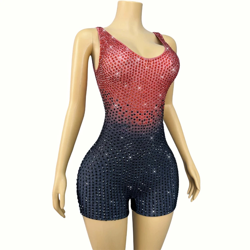 Voller Strass Party Body Frauen Jazz Dance Festival Kleidung Gogo Kostüme Bar DJ DS Bühne Pole Dance Outfits XS9855