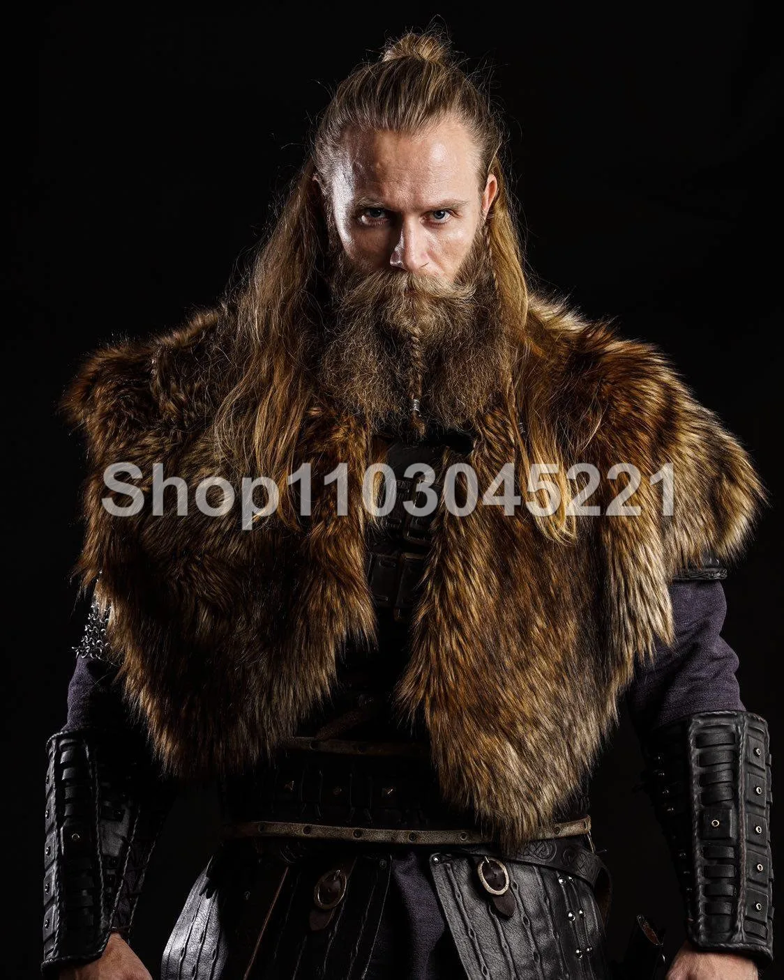 

Halloween costume cloak Viking warrior cosplay fur cloak medieval luxury artificial fur coat cloak cloak