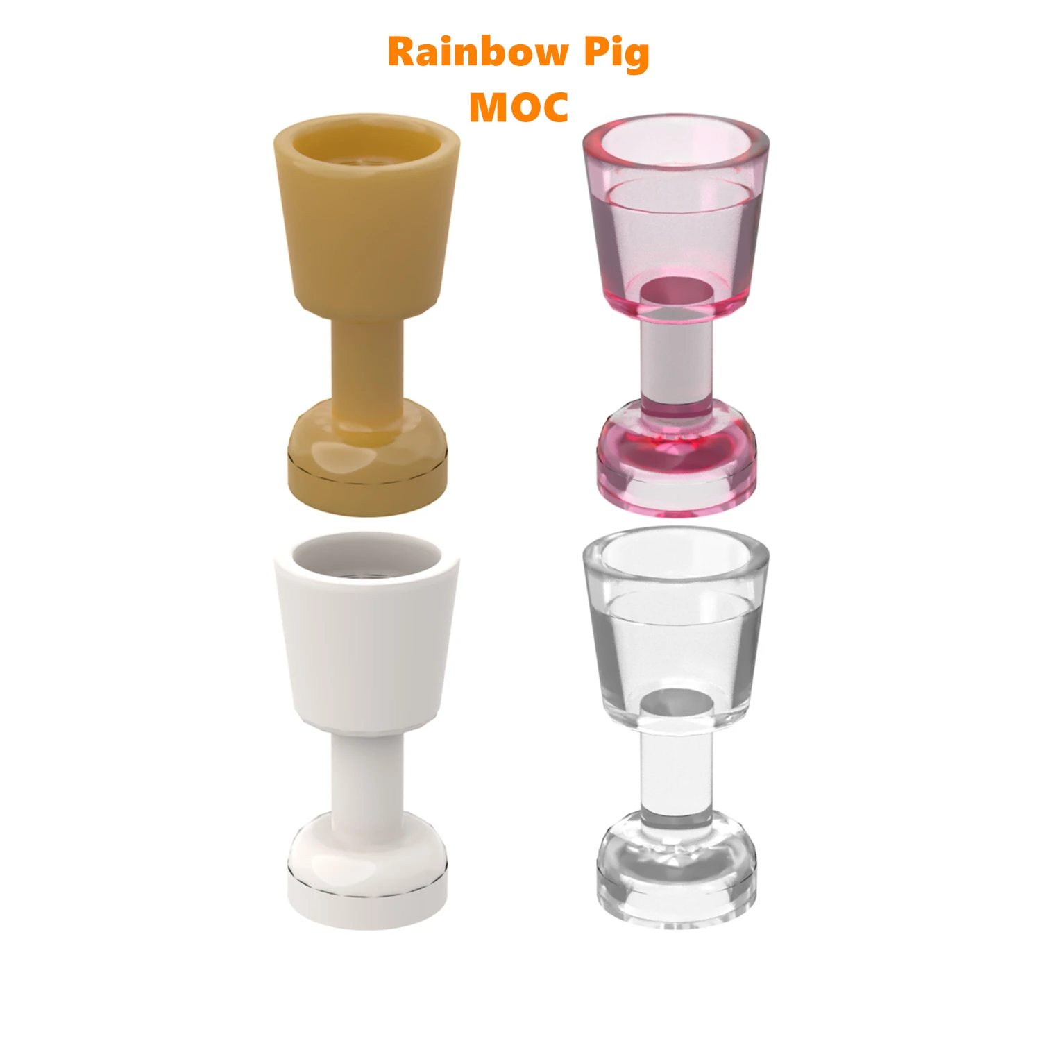 Rainbow Pig MOC Parts 2343 6269 28657 Utensil Goblet Glass Compatible Bricks DIY Assmble Building Blocks Particle Kid Puzzle Toy