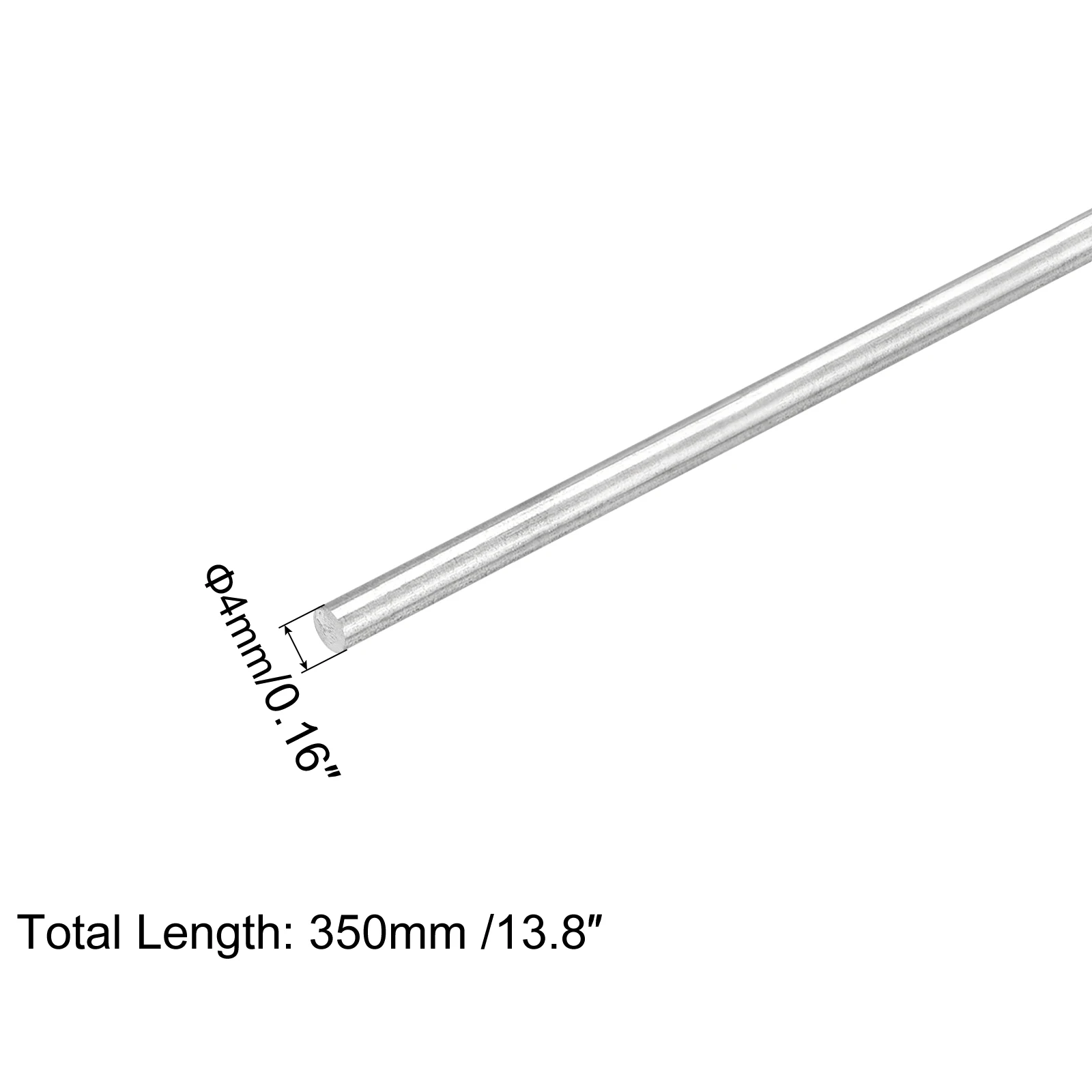 2/5/10Pcs 304 Stainless Steel Round Rods 1/1.5/2/2.5/3/3.5/4mm Dia 350/400/450mm Long Solid Linear Shaft Rod Bar for Model Plane