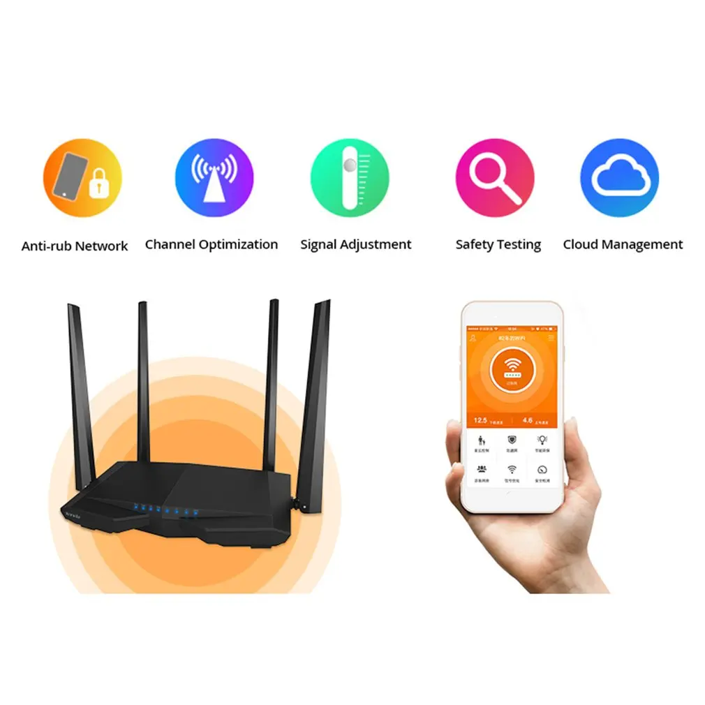 99% New AC9 Router Wireless Gigabit 1200M High Speed Gaming Extender 5G Dual Frequency Smart Signal Antenna Network Extenders