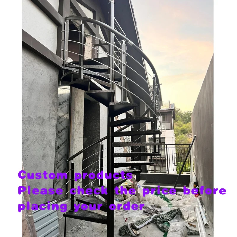 custom.Manufacturers Produce Durable Steel Staircases with Modern Design Indoor/Outdoor Use in Apartmen