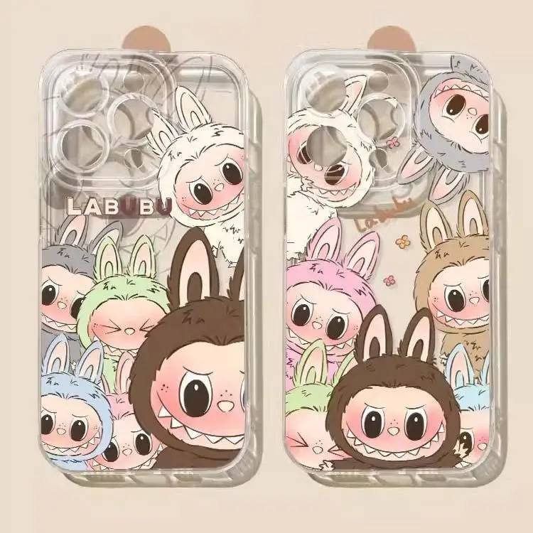 Cute Cartoon Labubu Case For Motorola Moto Edge 40 Pro G22 G32 G72 G71 G52 G30 G60S G9 Plus Cover Silicone Soft Transparent