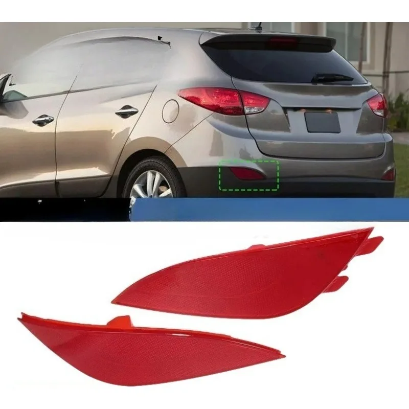 For 2x Red Lens LED Rear Bumper Reflector Tail Brake Stop Light for 11-15 Tucson Models TRD