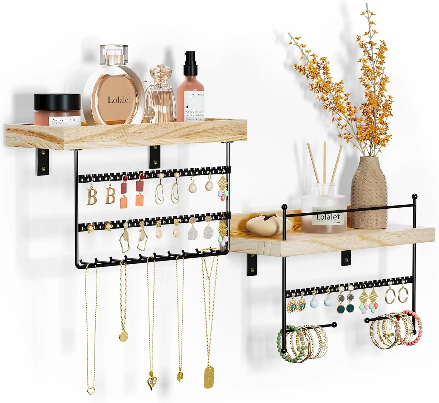 

Подвесной органайзер для ювелирных изделий, настенное крепление с крючками для серег, браслетов, ожерелий - простая установка, бесплатная комбинация ювелирных изделий