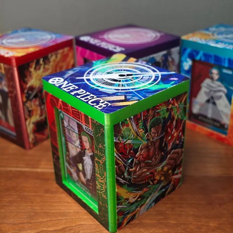 Caja de Cartas de Juego de PVC con Impresión 3D con Temática de Roronoa Zoro de One Piece OPCG, 10x12cm, Caja de Almacenamiento de Cartas Coleccionables DTCG PTCG WS TCG