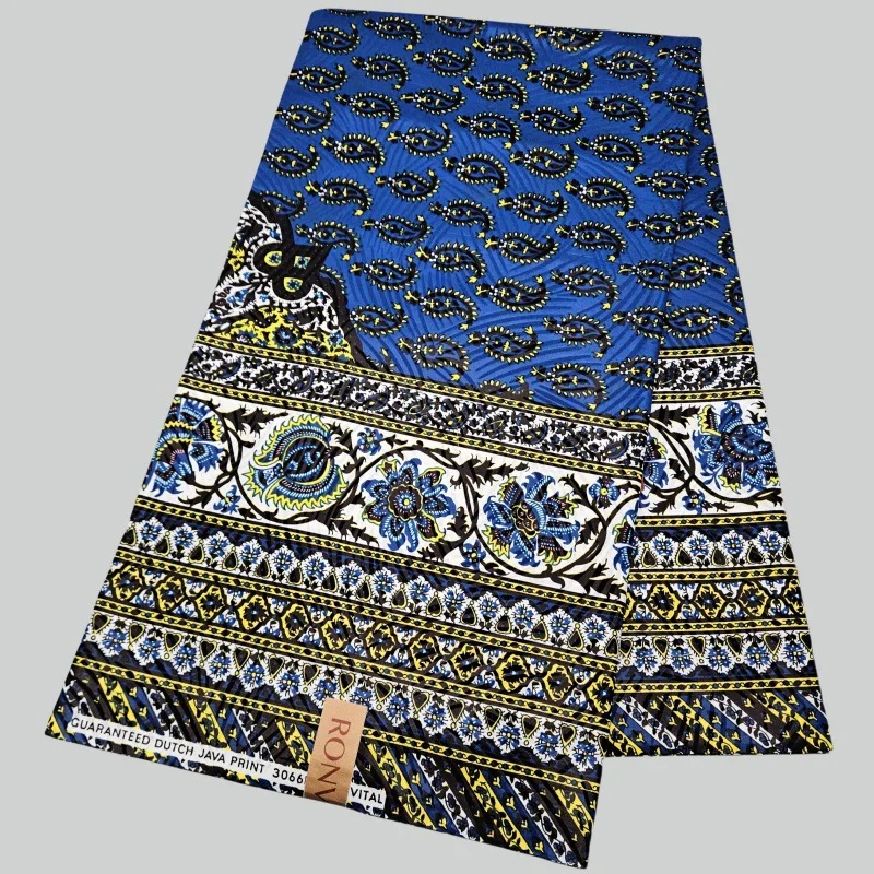 

46 дюймов * 6 ярдов цельный синий африканский ява хлопок батик восковая ткань для шитья летнего платья одежда брюки наволочки R2318
