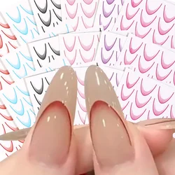 Pegatinas autoadhesivas para manicura francesa, diseño de líneas de colores degradados, 6 piezas, decoración de uñas