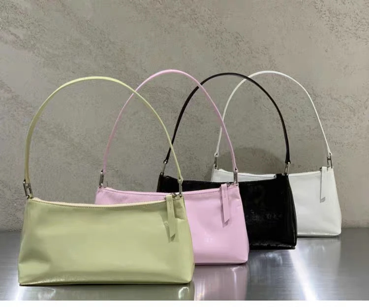 حقيبة يد نسائية ماركة Dearni Dongda Gate 2023 من جلد البقر المطوي اللامع حقيبة تحت الإبط كورية Sle لون نقي