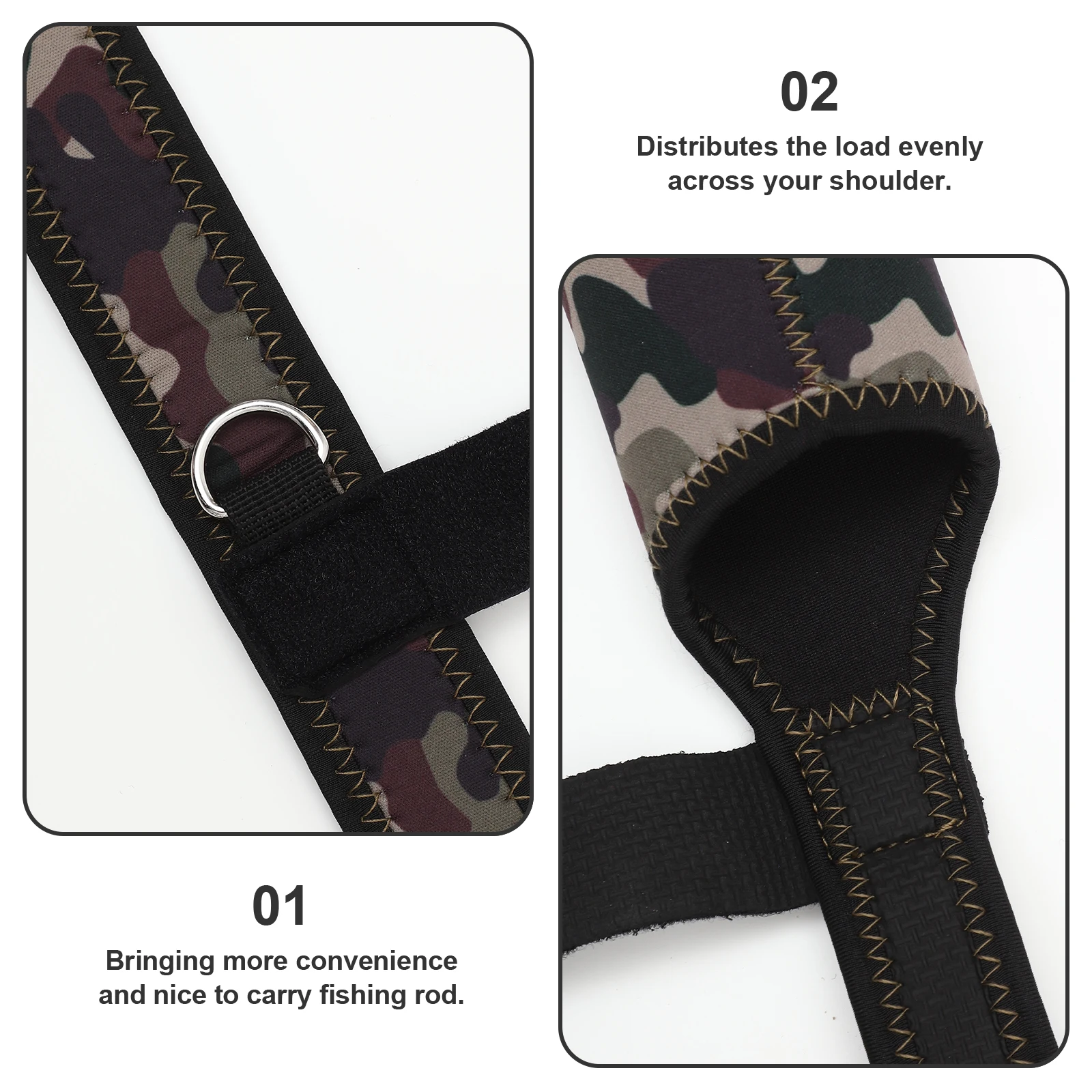 

Adjustable Fishing Rod Carrying Strap Black 90cm-120cm Portable Multifunctional Protective Bag Easy to Carry for Outdoor Fishing