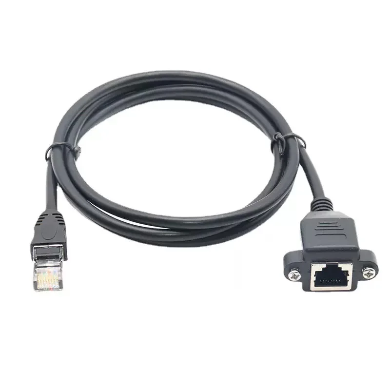 RJ45 8P8C Cat 6 Cat6 męski na żeński Lan sieć Ethernet rozszerzenie Cat 5e kabel 1FT 0.3m 0.6m 1m 1.5m 3m z otworami na mocowanie panelu