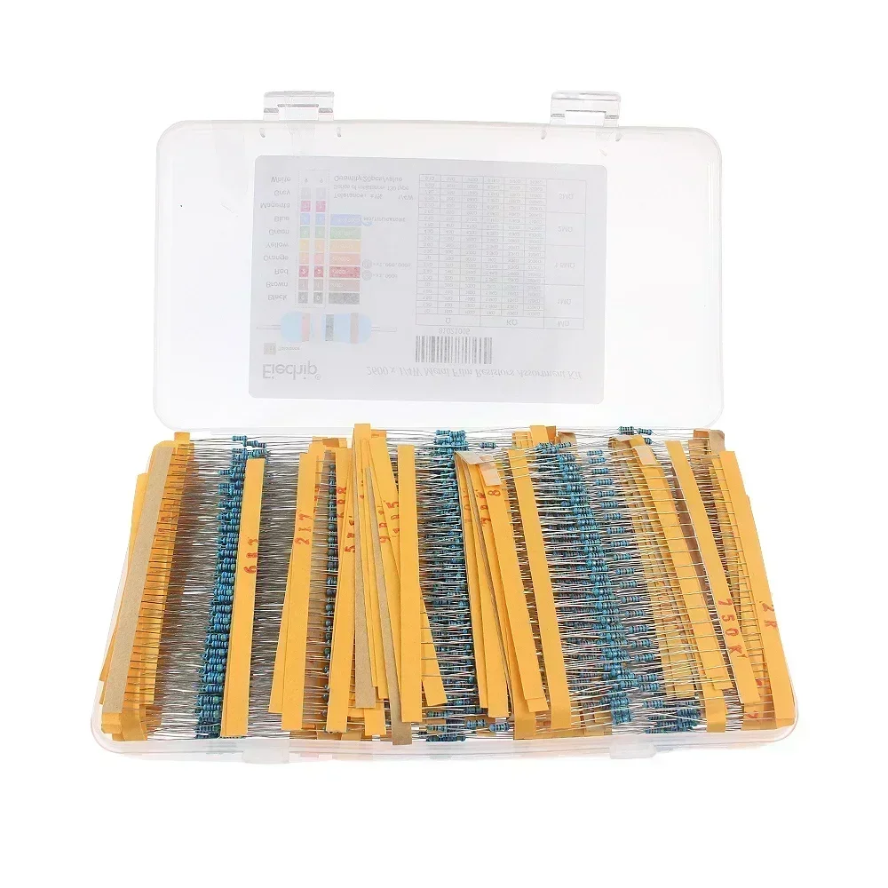 650-2600개 1/4W 1/2W 1W 1% 금속 필름 저항기 세트 1-3MΩ 130가지 값 1.2Ω 10Ω 100Ω 1KΩ 10KΩ 100KΩ 0.25W/0.5W/1W 저항기 키트