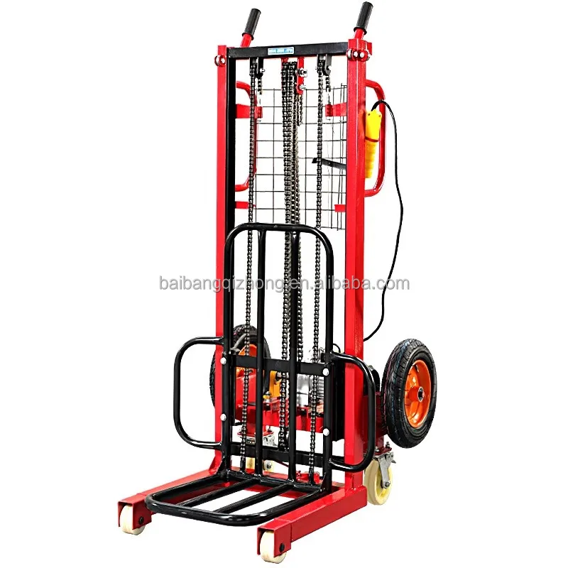Easy Operation Electric Pallet Stacker Forklift with Hand Lift Truck Hydraulic Tire Changers 380V/220V Fork Width 685mm/550mm