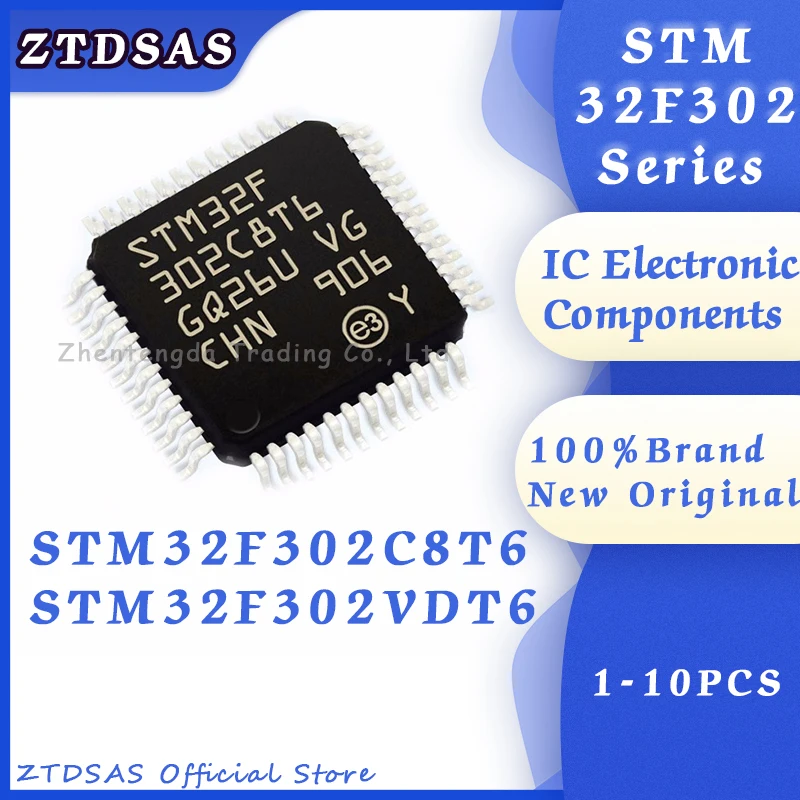 1-10PCS New STM32F302 STM32F302C8T6 LQFP48 STM32F302VDT6 QFP100 STM32F STM32 STM IC