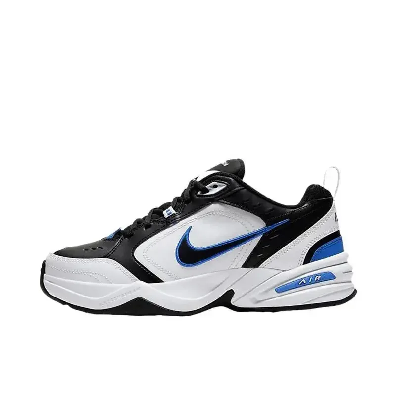 Nike Air Monarch IV Men's And Women's All Black Stylish Comfortable Anti-slip Wear Air Cushion Breathing Sports Shoes Dad Shoes