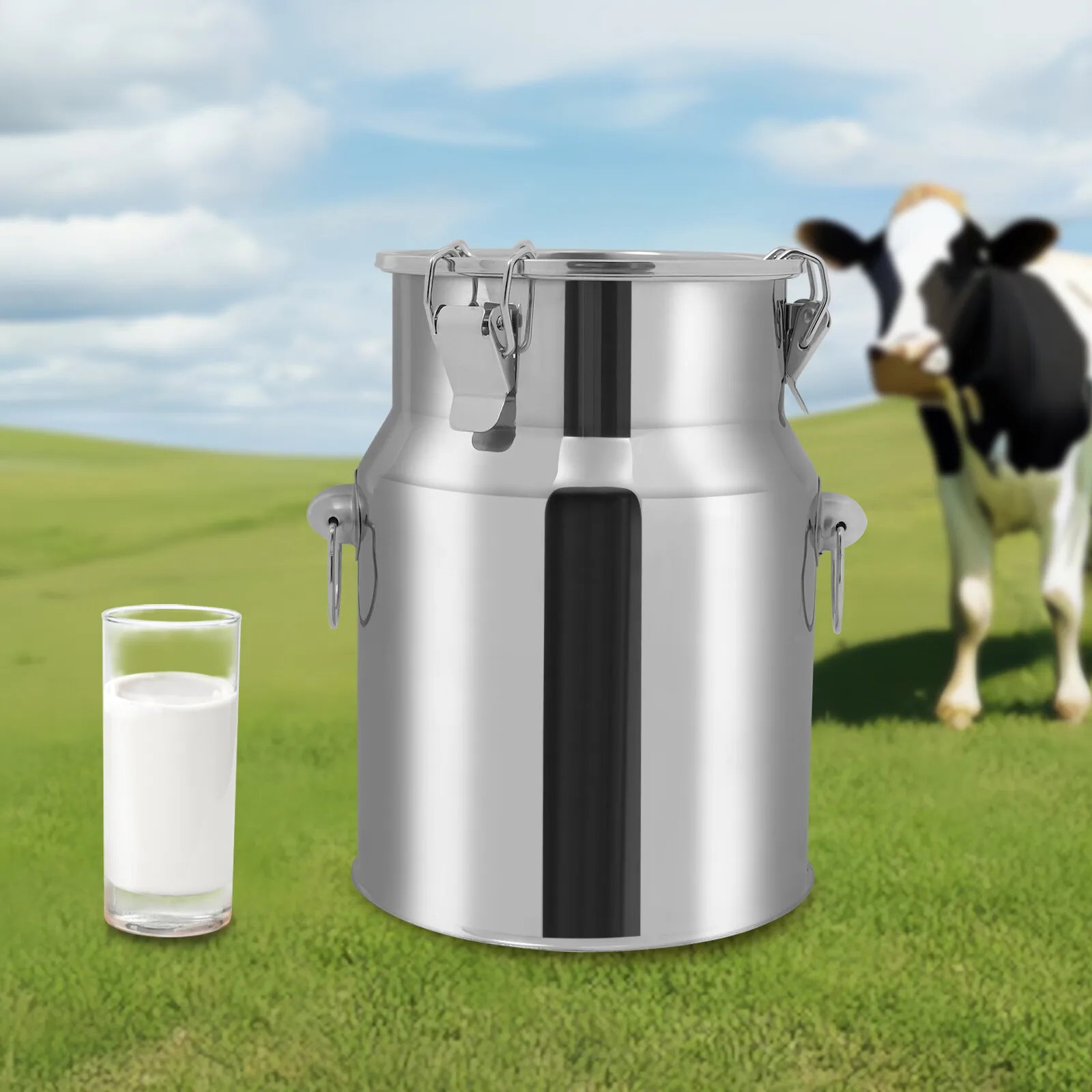 Contenedor de Almacenamiento de Alimentos de Acero Inoxidable de 5L, Hermético, con Tapa de Cierre, para Leche, Arroz, Cocina