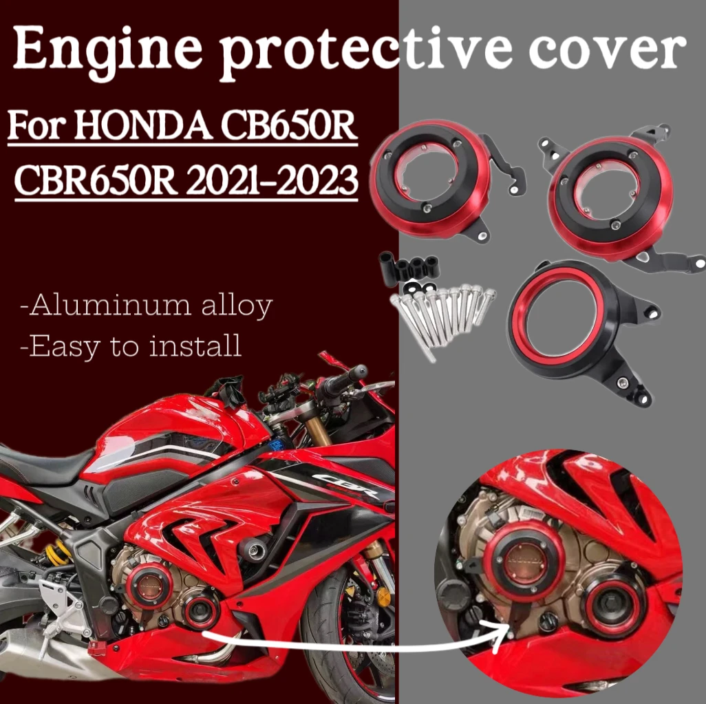 

Moto Accessories transparent Engine protective cover Protectors Frame Aluminum alloy For HONDA CB650R CBR650R 2021-2023