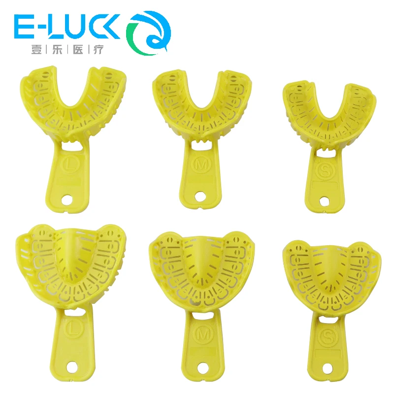 6pcs/set Dental Impression Trays Plastic Dental Care Teeth Tray Holder Dentist Lab Tools Consumable