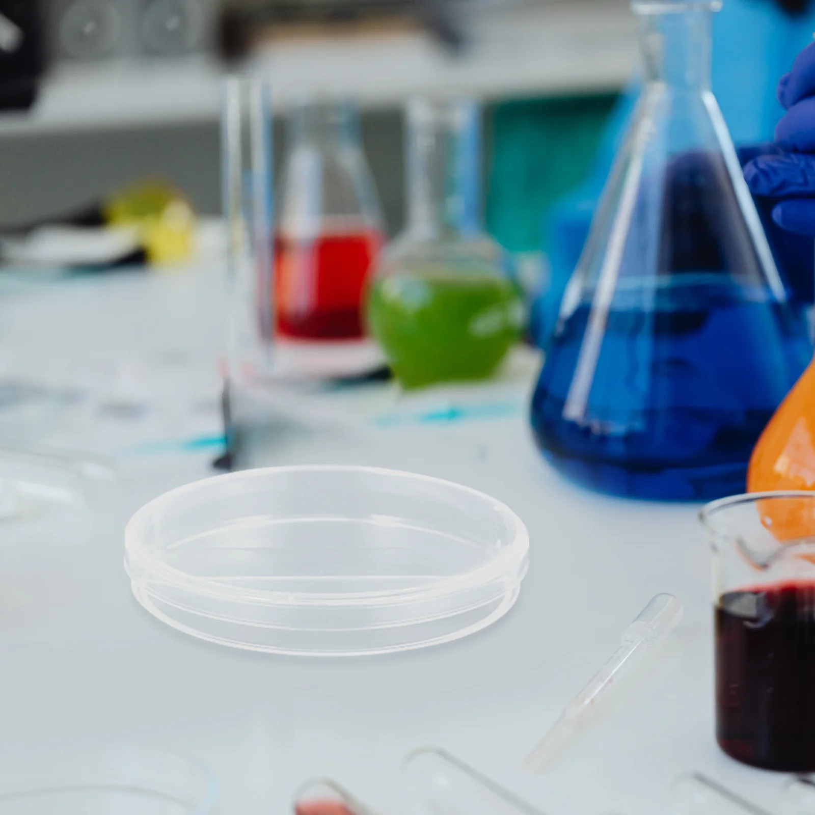 

Chemistry Petri Dish 90mm Transparent Plastic with Lid for Laboratory Tissue Education Experiments
