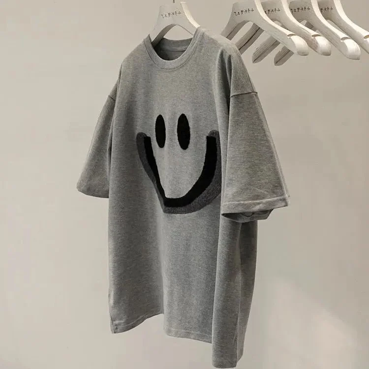 

plus Size Women's T-irt Embroidery ort Sve Loose Fit Summer Casual Versatile Student Top Big Size Faion