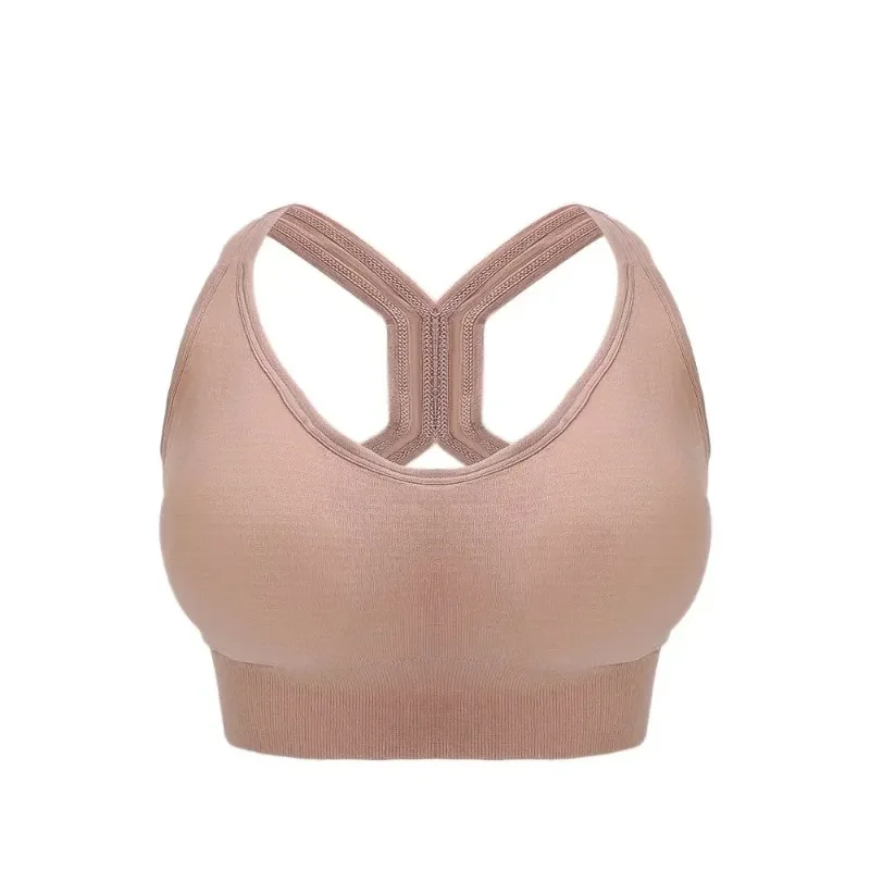 เสื้อชั้นในสตรีบุฟองน้ำหัวเข็มขัดกันกระแทกชุดกระชับสัดส่วนเสื้อกล้ามออกกำลังกายวิ่งออกกำลังกายแบบไร้รอยต่อชุดชั้นในโยคะชุดชั้นในออกกำลังกาย