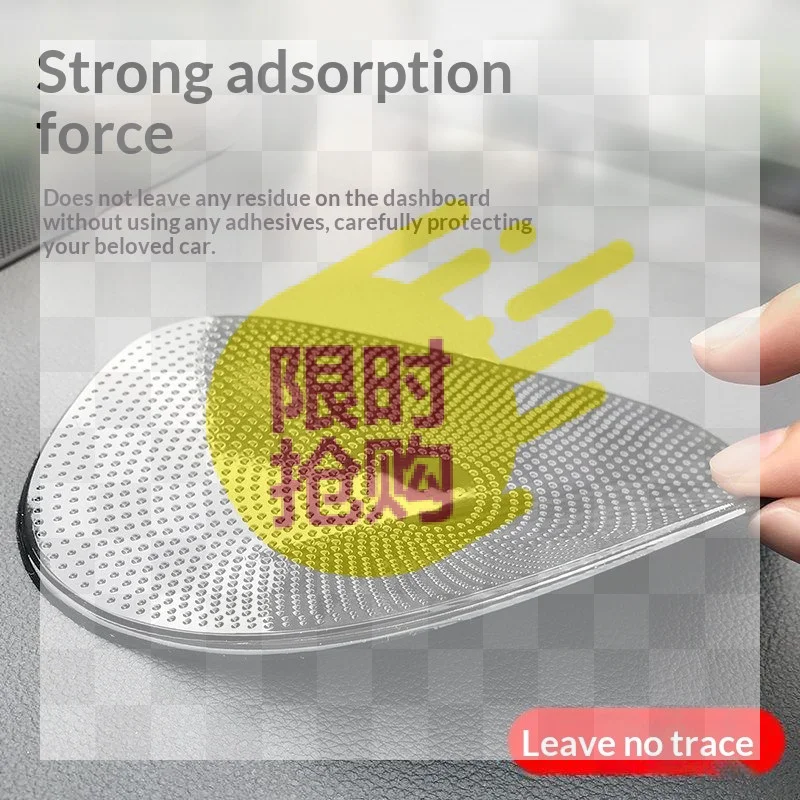 1Pcs Car Non-Slip Mat Magic Anti-Slip Slide-Proof Pad Dashboard Sticky Dash Adhesive Cell Phone Mobile Holder Black Silicone