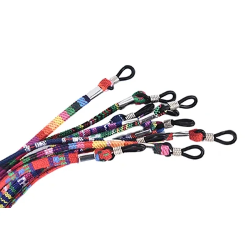 

5 шт. разноцветные этнические хлопковые солнцезащитные очки, держатель шнура для очков, фиксатор ремешка