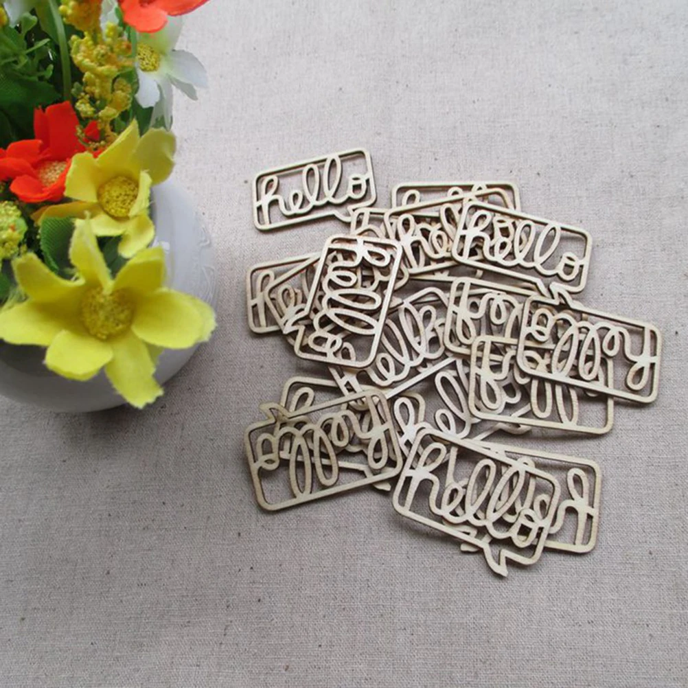 

10pcs Wood Embellishments Wooden Chips Unfinished naments Cutouts Crafts Smooth Premium Safe Sewing Accessories