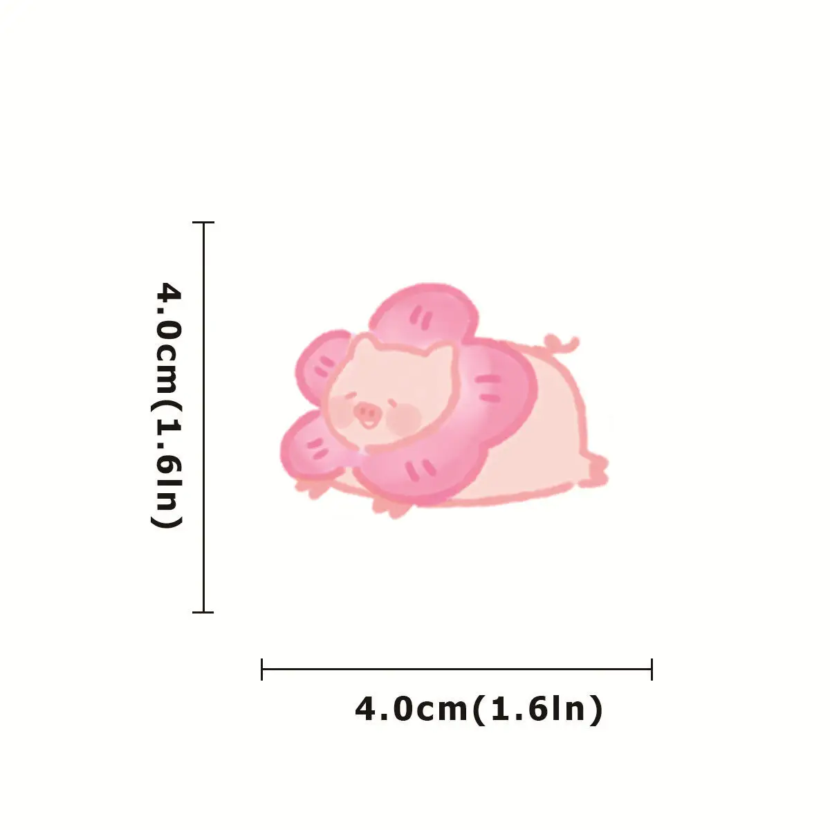 Etori Life 40 PCS PVC Cartoon Cute Animal Pink Lazy Pig Student DIY Laptops,Cups,Scrapbooks,Stationery Decoration Stickers