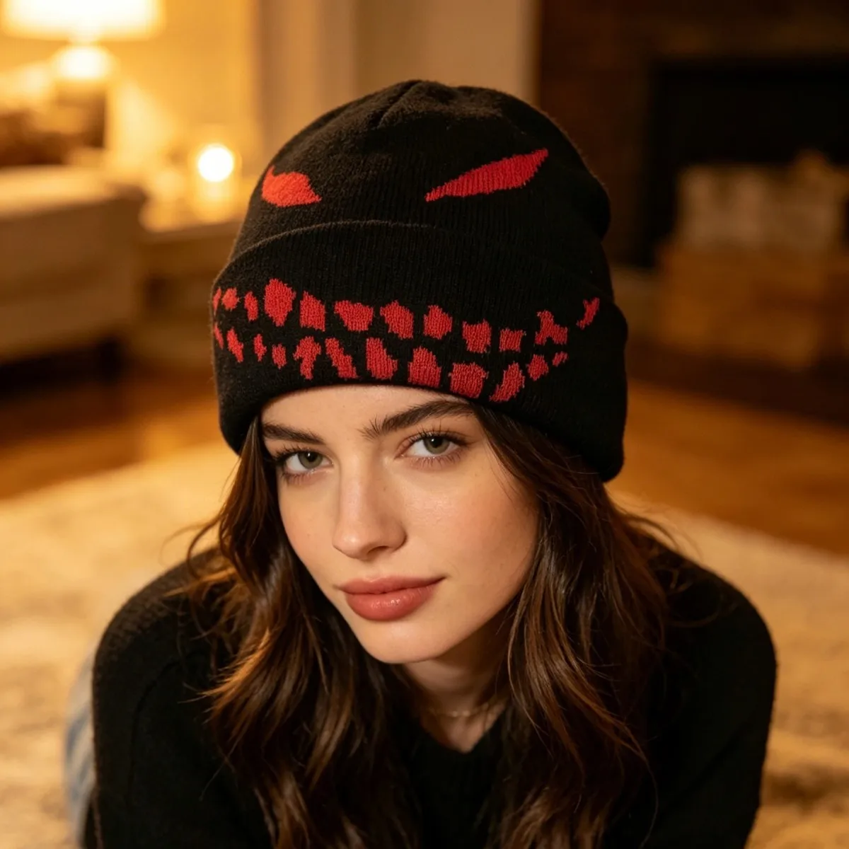 Warm Street Fashion Personal Beanies Versatile Rap Hip-hop New Men Women European American Style Jacquard Grimace Knitted Hats