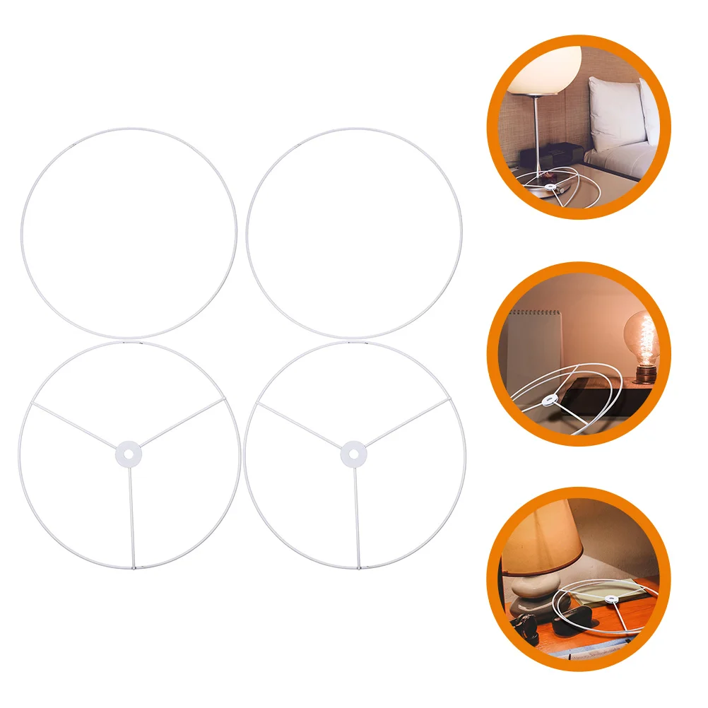 

2 Sets Hardware Wire Lampshade Rack Chandelier Accessories Circle E27 Round Ring (round - Diameter 15cm) 2pcs Iron for Child