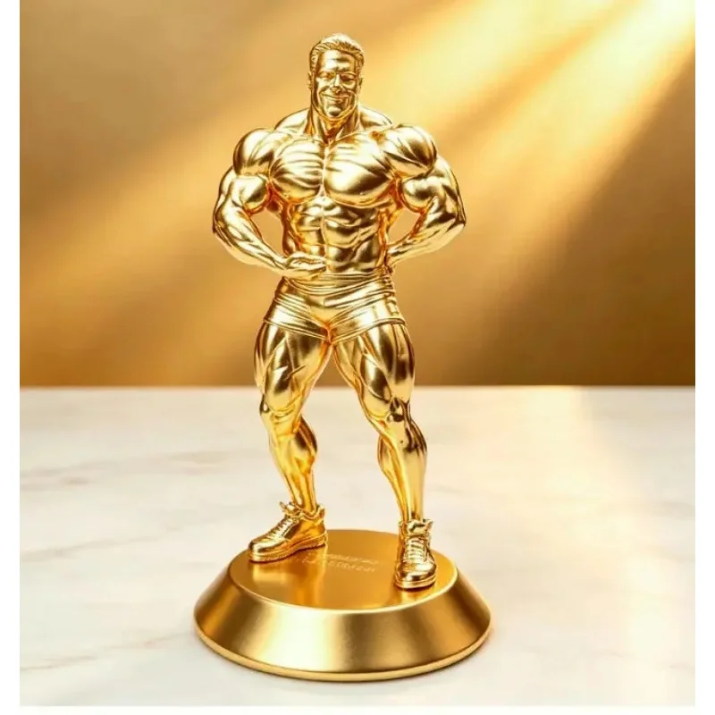 Muscular Body Sculpture, Powerful Lines, White Coating, Male Gift, Gym Entrance Decoration