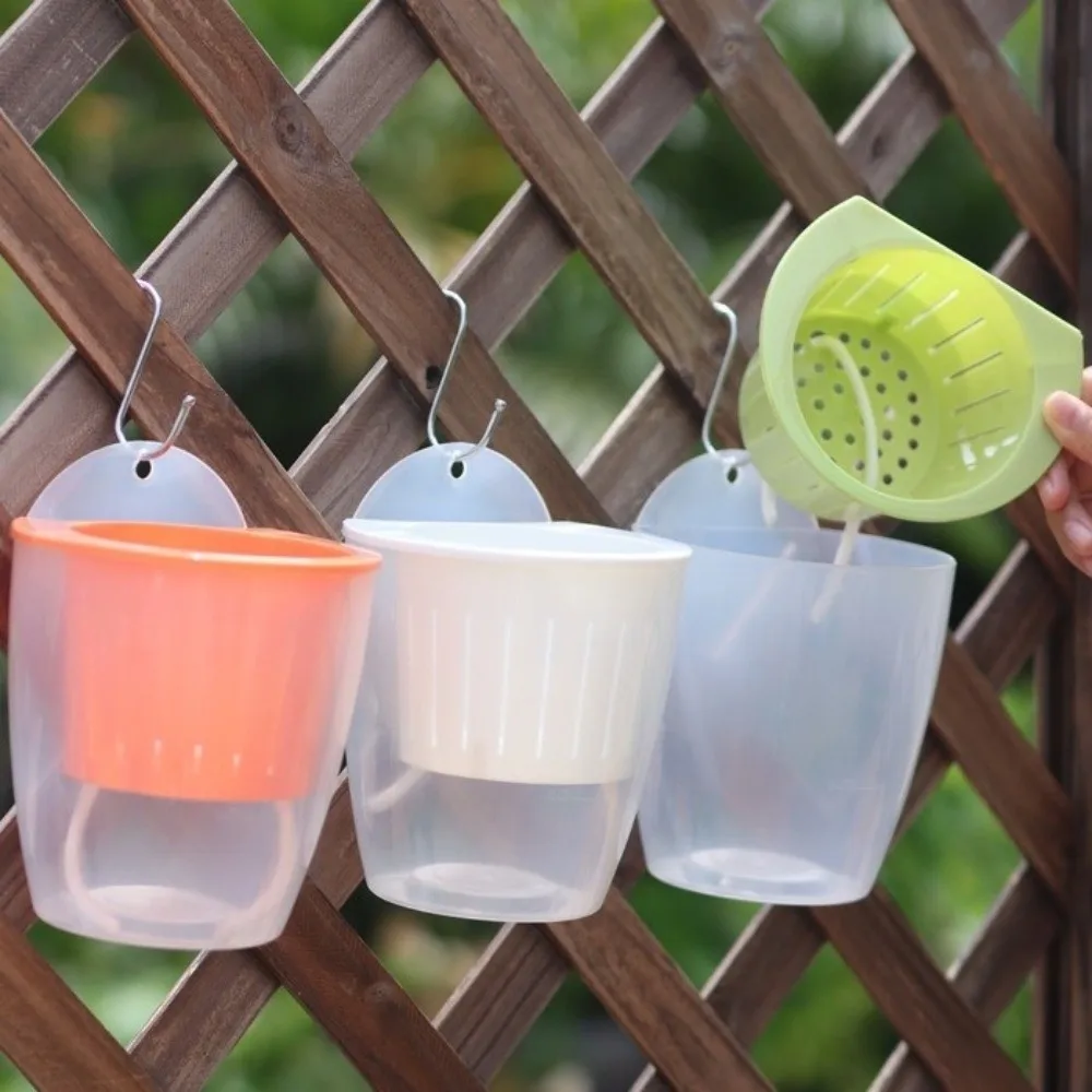 Bonsai Pot Plastic Self Watering Flower Pots Ventilated Space Saving Lazy Plant Pot Wall Hanging Creative Flower Planter Garden