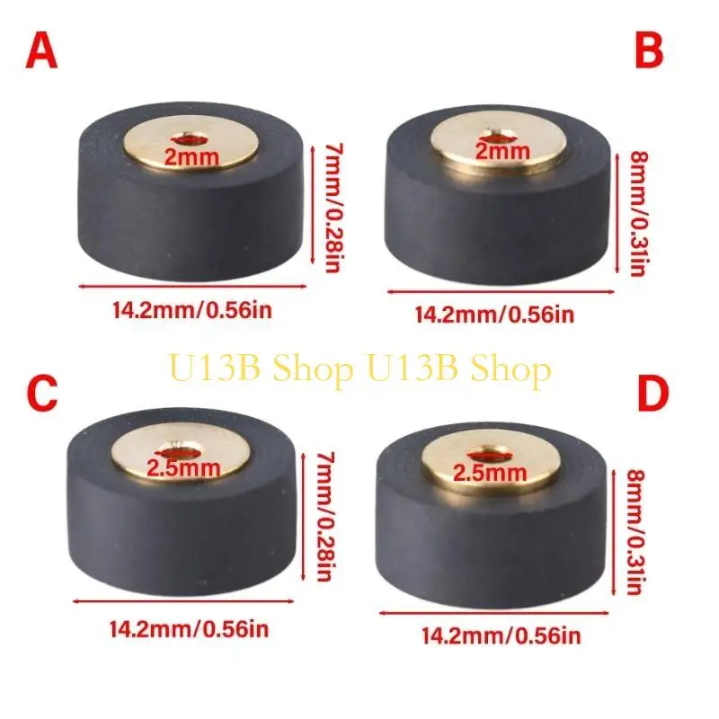 U13B 2.0 มม./2.5 มม. ยางแบริ่งบีบลูกกลิ้งลูกล้อลูกรอก 14.2x7x6.5/14.2x8x6.5 มม.