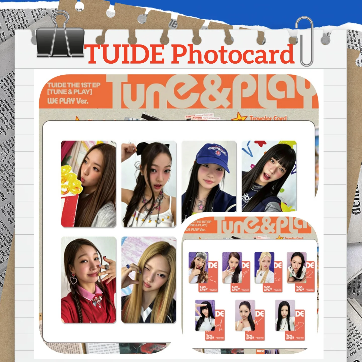 TUIDE Character Props TUNE & PLAY Photocard High Quality INS Style Double Sides Printing LOMO Card SEOHEE ELENA SEOYEON JIA Gift