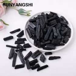 50g/bag Natural Black Tourmaline Jet Stones Raw Ore Irregular Crystals Mineral Specimen Eliminate Magnetism
