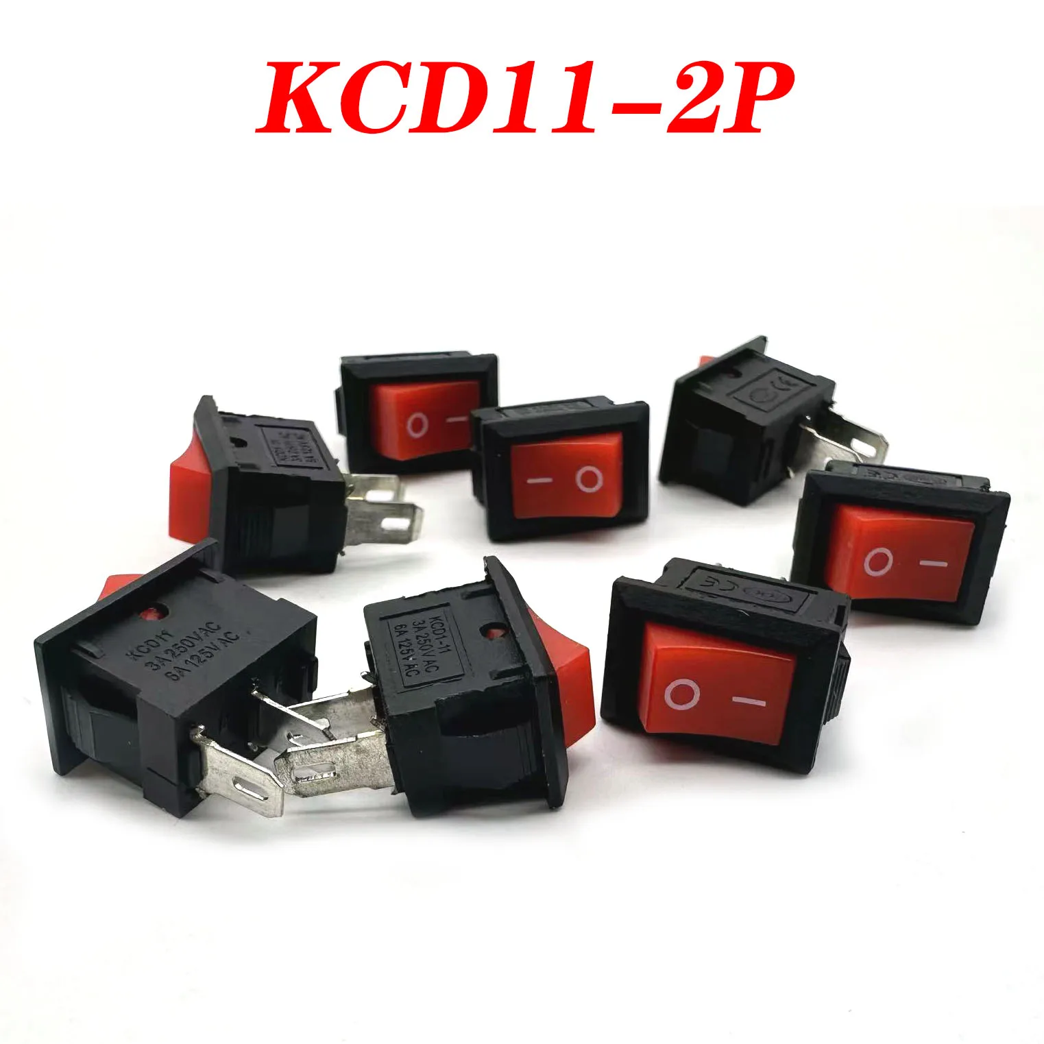 

200PCS KCD1-101 6A 250V 10A 125V Rocker Switch 2 Pin Car Boat Switch ON/OFF Rocker Toggle Switch Black 15X21mm