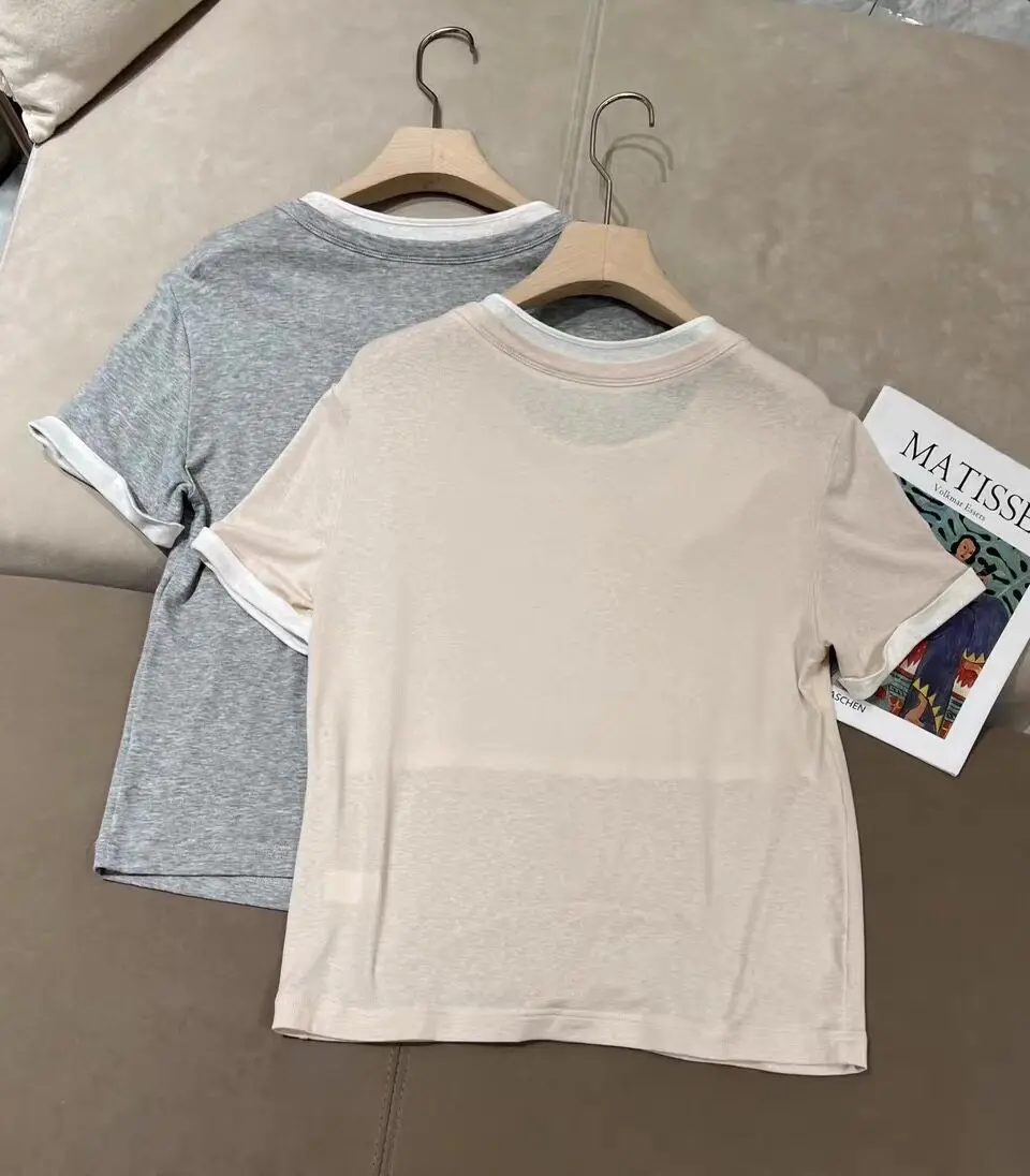 Summer 2026 Women's Round Neck Casual Short Sleeved T-shirt Top