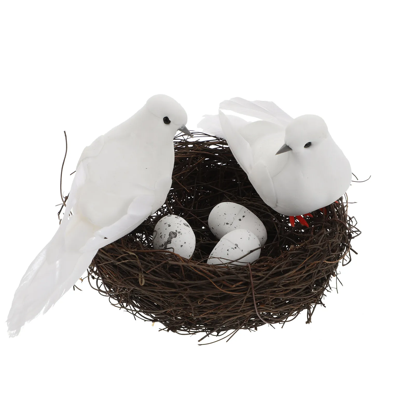 1Set Realistic Foams Bird Nest with Eggs Decoration Lifelike Birds Nest Adornment for Christmas Birthday Garden Photo Prop