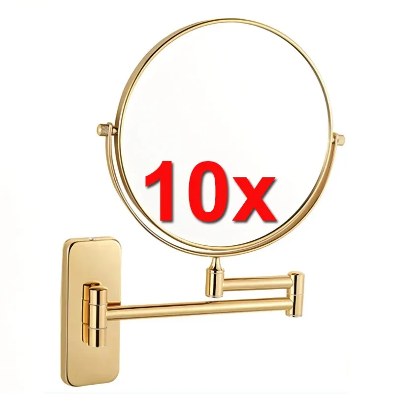 yesGold 8 Inch Wall Mounted Mirror Double Sided Folding Extending Rotating Bathroom Makeup